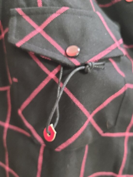 NEW NWT! DIXXON "HOPE" PINK/BLACK PLAID FLANNEL SHIRT BREAST CANCER sz S - Picture 10 of 10